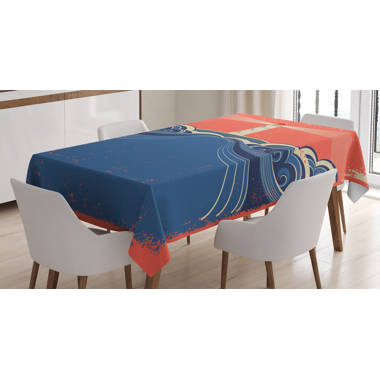 Dining Room Kitchen Rectangular Runner White Rose and Blue Ambesonne Marine Table Runner 16 X 72 Nautical Themed Zeppelin Bend Knots and Ropes Stripes Sailor Life Elements