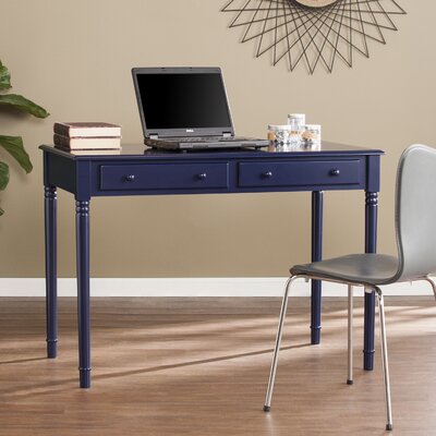 Vandever Wood Writing Desk Beachcrest Home Color Royal Navy Blue