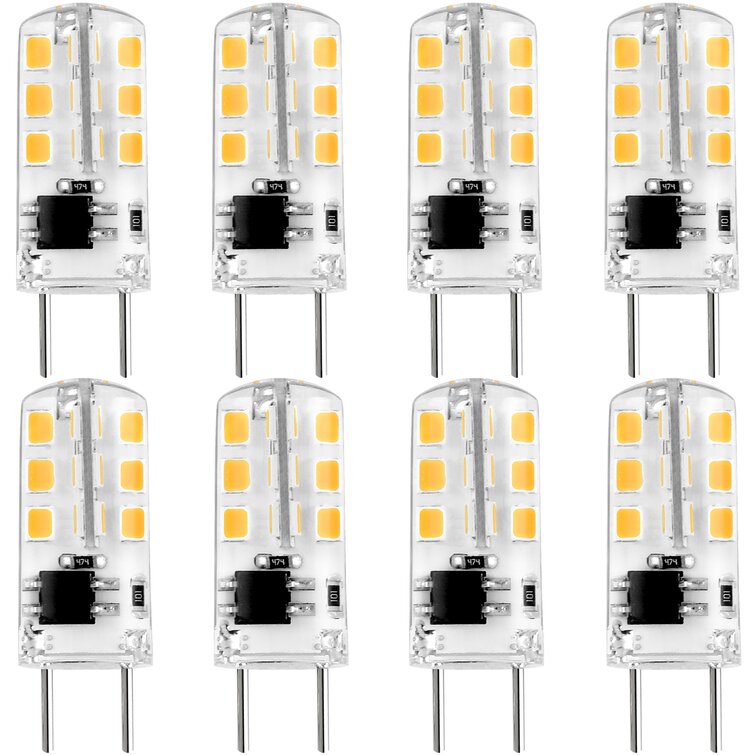 2W G4 LED Bulb 120V Dimmable Pack of 4 Not 12V 20W Mini T3 G4 Bi-Pin Base Halogen Lamp Glass Cover for Under Cabinet Lights Puck Light Daylight White 6000K Ceiling Lights 