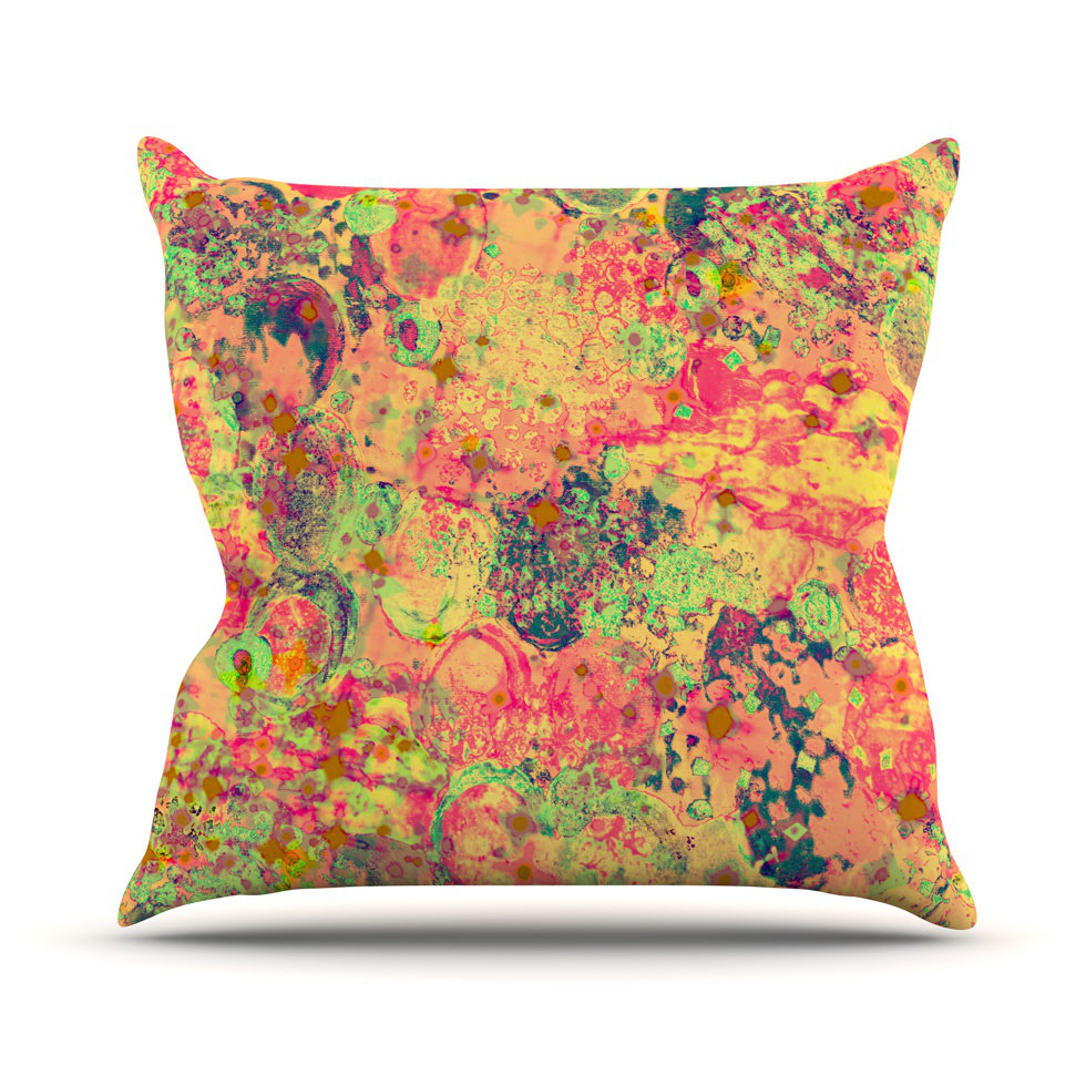 16 by 16 Kess InHouse EBI Emporium When We were Mermaids Blue Yellow Throw Pillow
