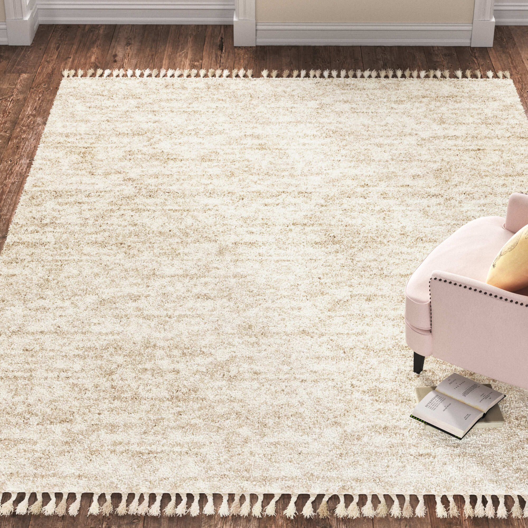 Wade Logan® Mitzy Power Loom Performance Ivory Rug & Reviews | Wayfair