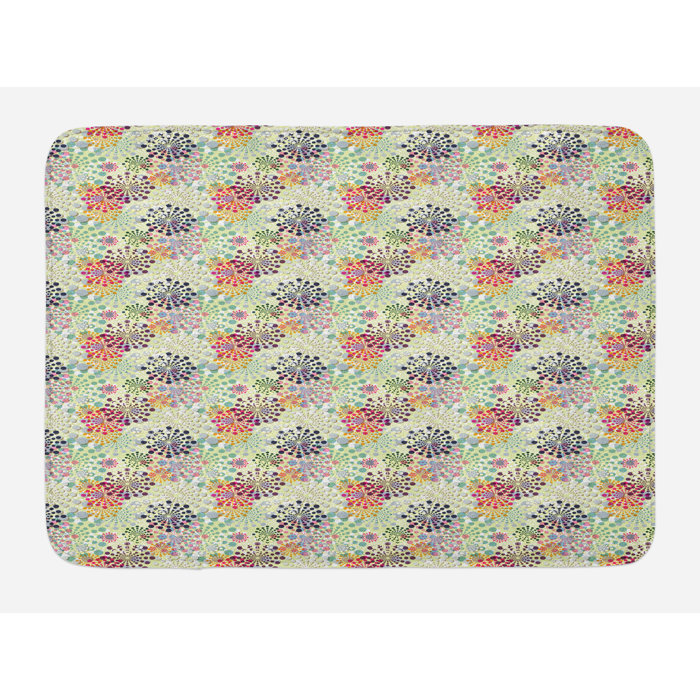 Ambesonne Colorful Bath Mat By Ornamental Round Dots With Multiple Colors Abstract Art Geometric Illustration Plush Bathroom Decor Mat With Non Slip