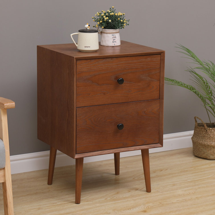 Corrigan Studio® Furniture Flynn Mid Century Modern 2 Drawer Nightstand