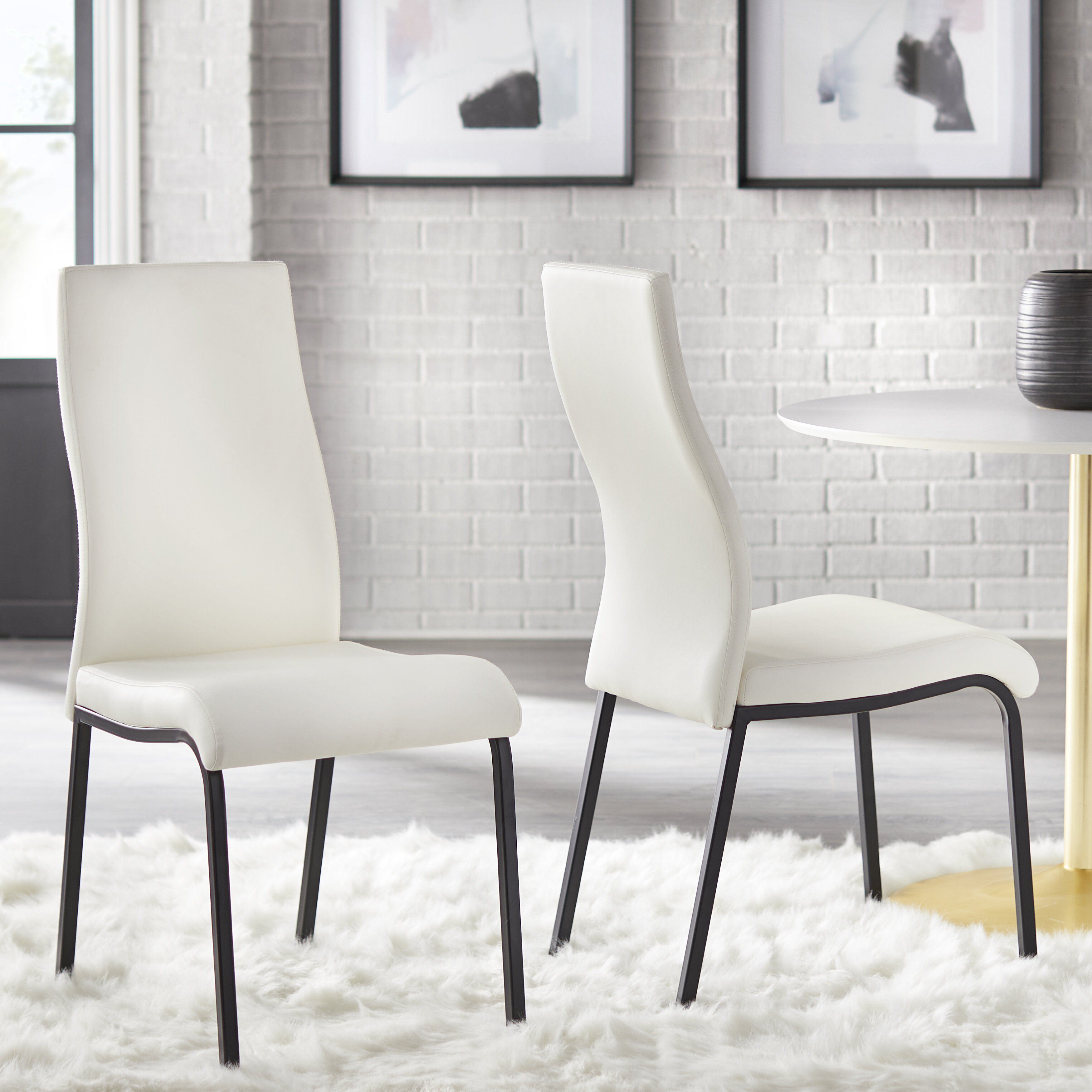 wayfair white leather chair