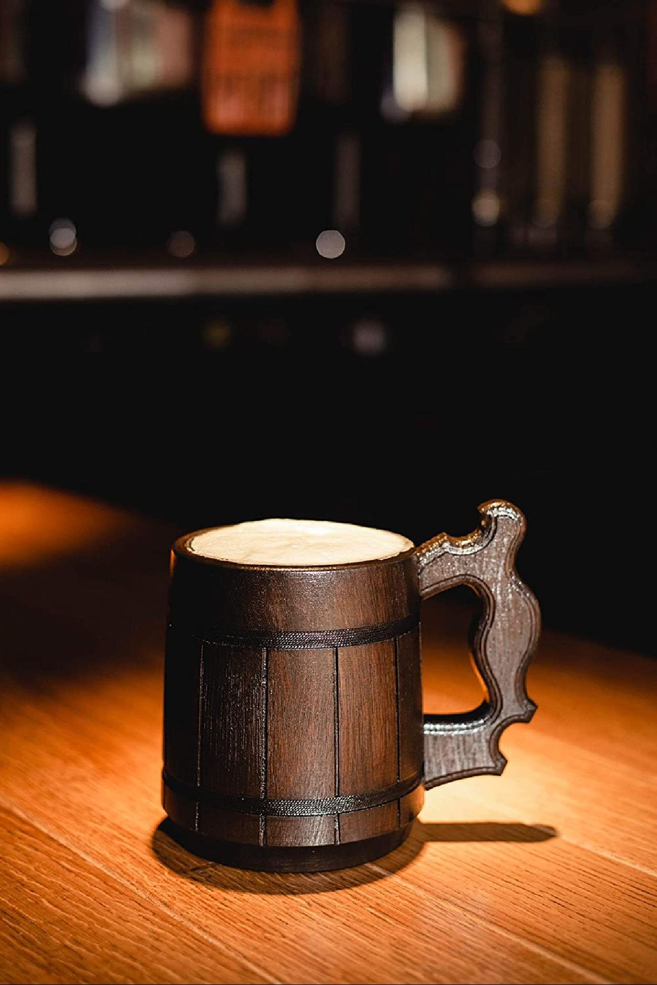 20.28oz Handmade Beer Mug Made of Wood Tankard Wooden Stein Beer Tankard Stein Crafted Beer Mug Cup Capacity 600ml 