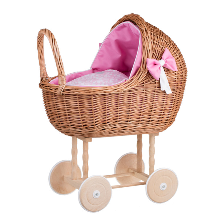 wicker stroller doll