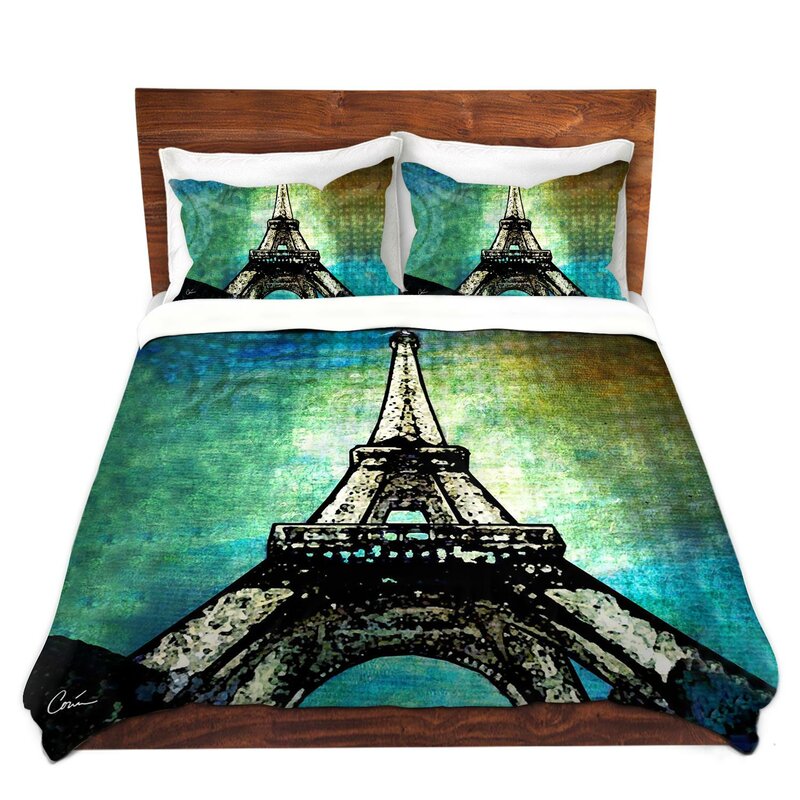 East Urban Home Paris Eiffel Tower Night Duvet Cover Set Wayfair