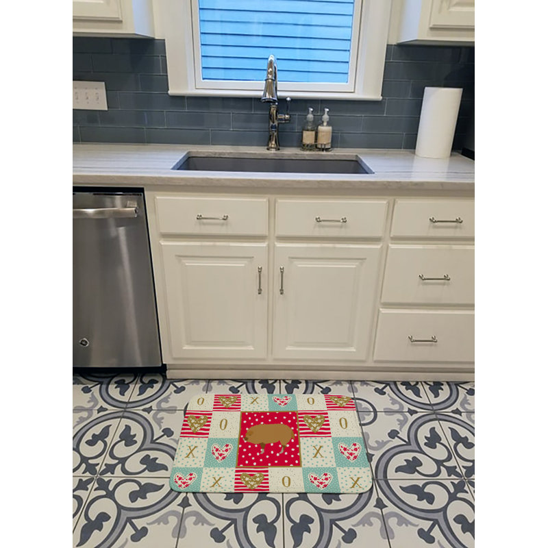 The Holiday Aisle Michela Hungarian Mangalica Pig Love Memory Foam Kitchen Mat Wayfair