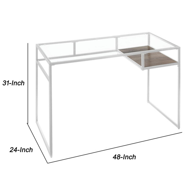 17 Stories Nelligan Glass Desk Wayfair