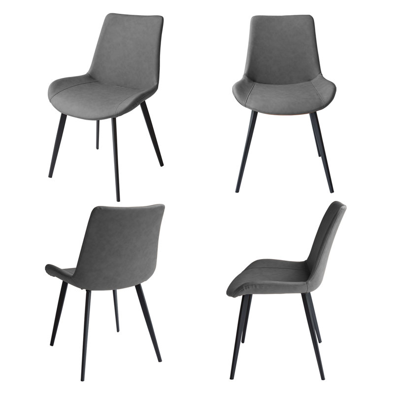 32.4"H Modern Upholstered Dining Chairs (Set Of 4) Upholstery Color: Gray