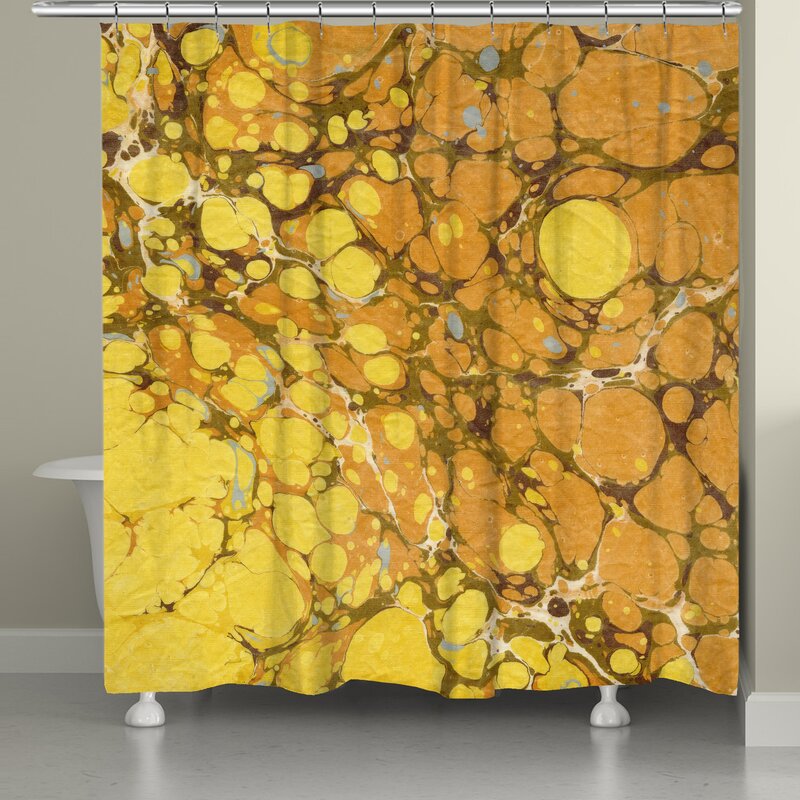 mustard color shower curtain