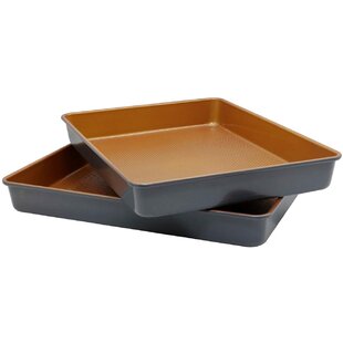 57 mm Oven Baking Pan and Lid Aluminium 10.5" Roasting Cooking Square Dish H 