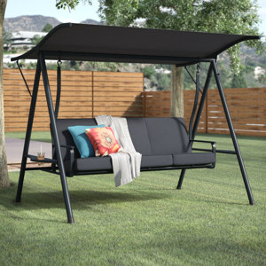 Marquette 3-Seat Cushion Porch Swing with Stand