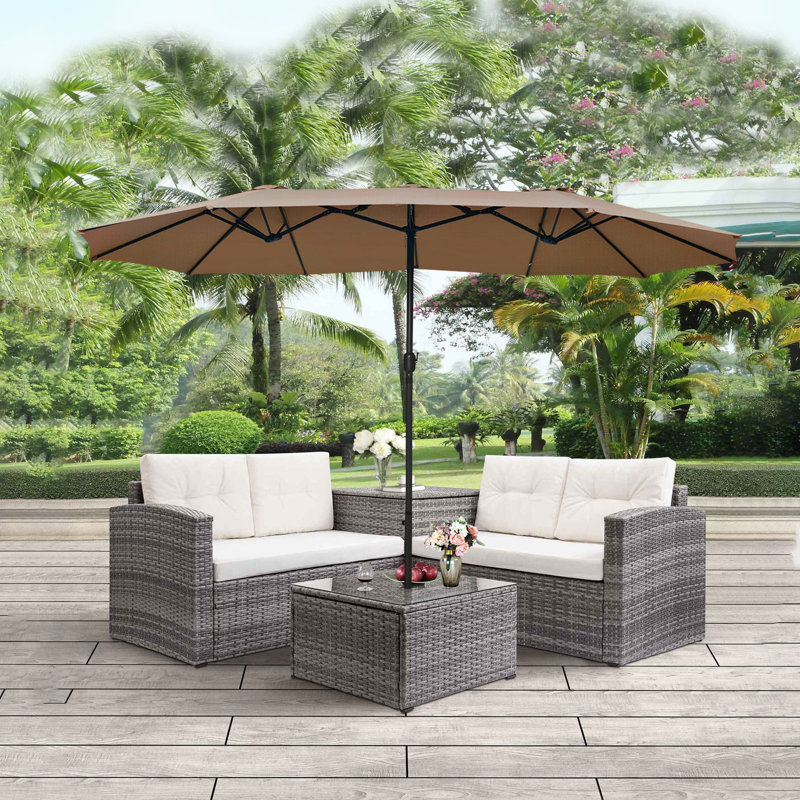 Freeport Park Satsuma 9 X 15 Rectangular Market Umbrella Wayfair