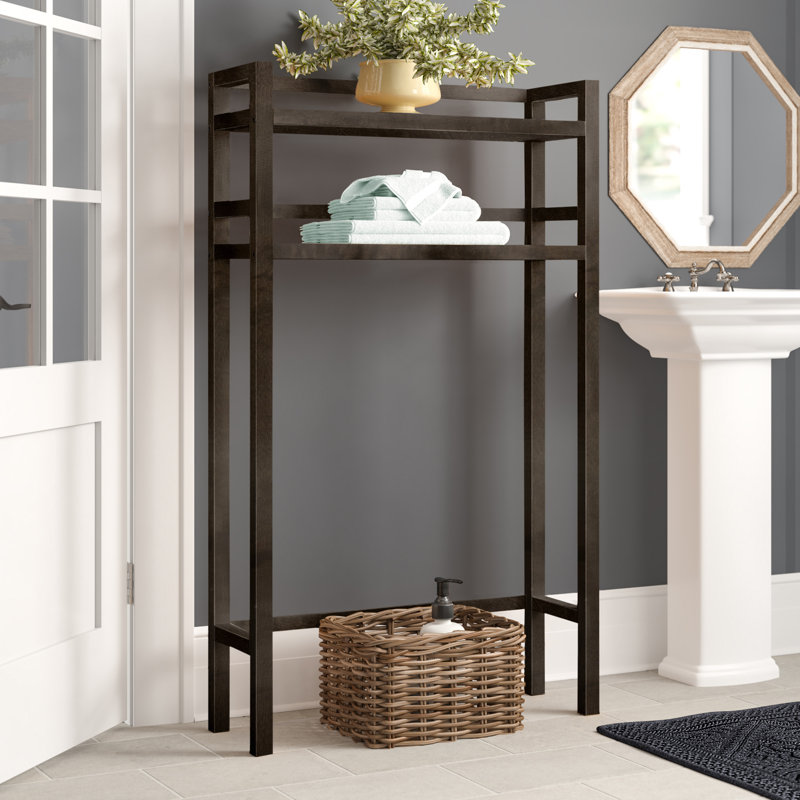 Three Posts Bernardston 28 25 W X 48 H X 9 D Solid Wood Free Standing Over The Toilet Storage Reviews Wayfair
