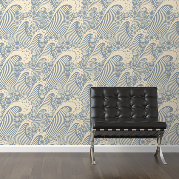 Breakwater Bay Waves Of Chic Removable 10 X 20 Abstract Wallpaper Reviews Wayfair