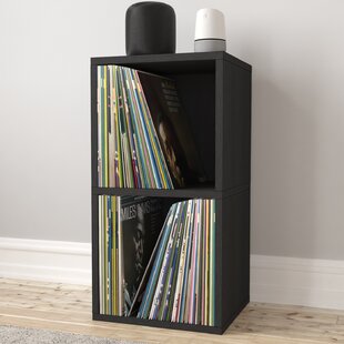 LP Vinyl Record Storage Album Cube Organizer Display Rack Shelf Bookcase Brown 