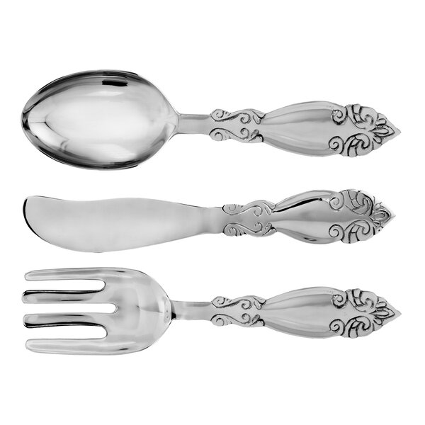 Rustic Set of 2 Metal Fork and Spoon Wall Decor Utensil Art Silverware Recycled 