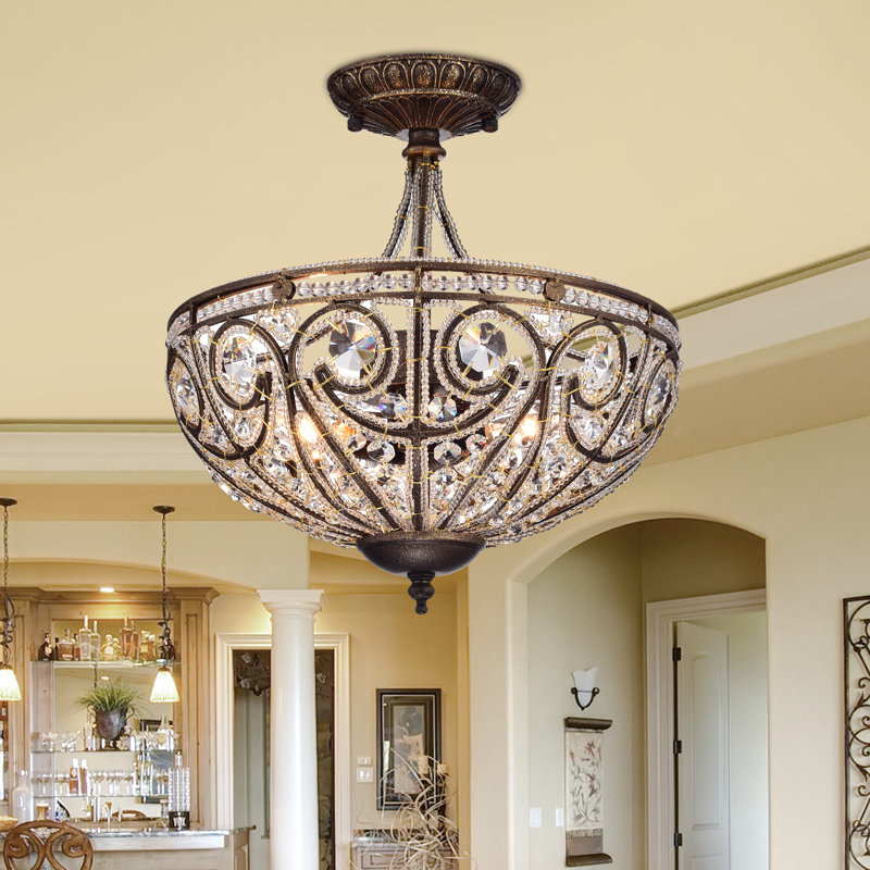 semi flush foyer light fixture