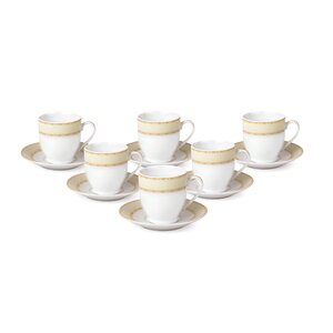 Espresso Cup and Saucer Set (Set of 6)