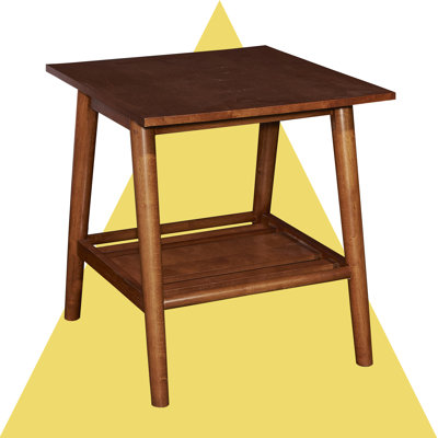Ailani 22” Wood Square End Table with Shelf