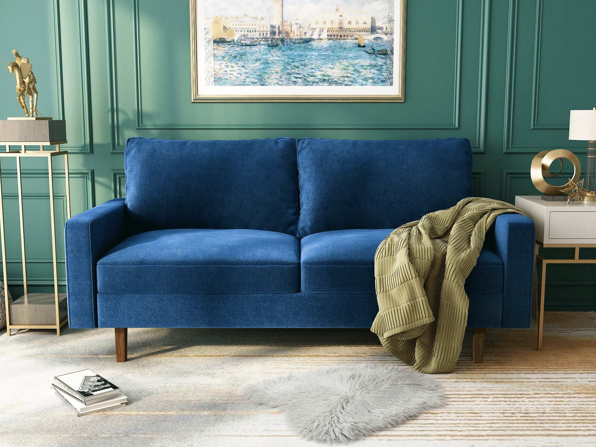 George Oliver Jo Velvet 70 Square Arm Sofa Reviews Wayfair