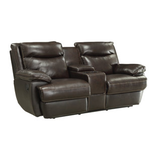 Go to store & view more images Red Barrel Studio Hughes Leather Reclining Loveseat