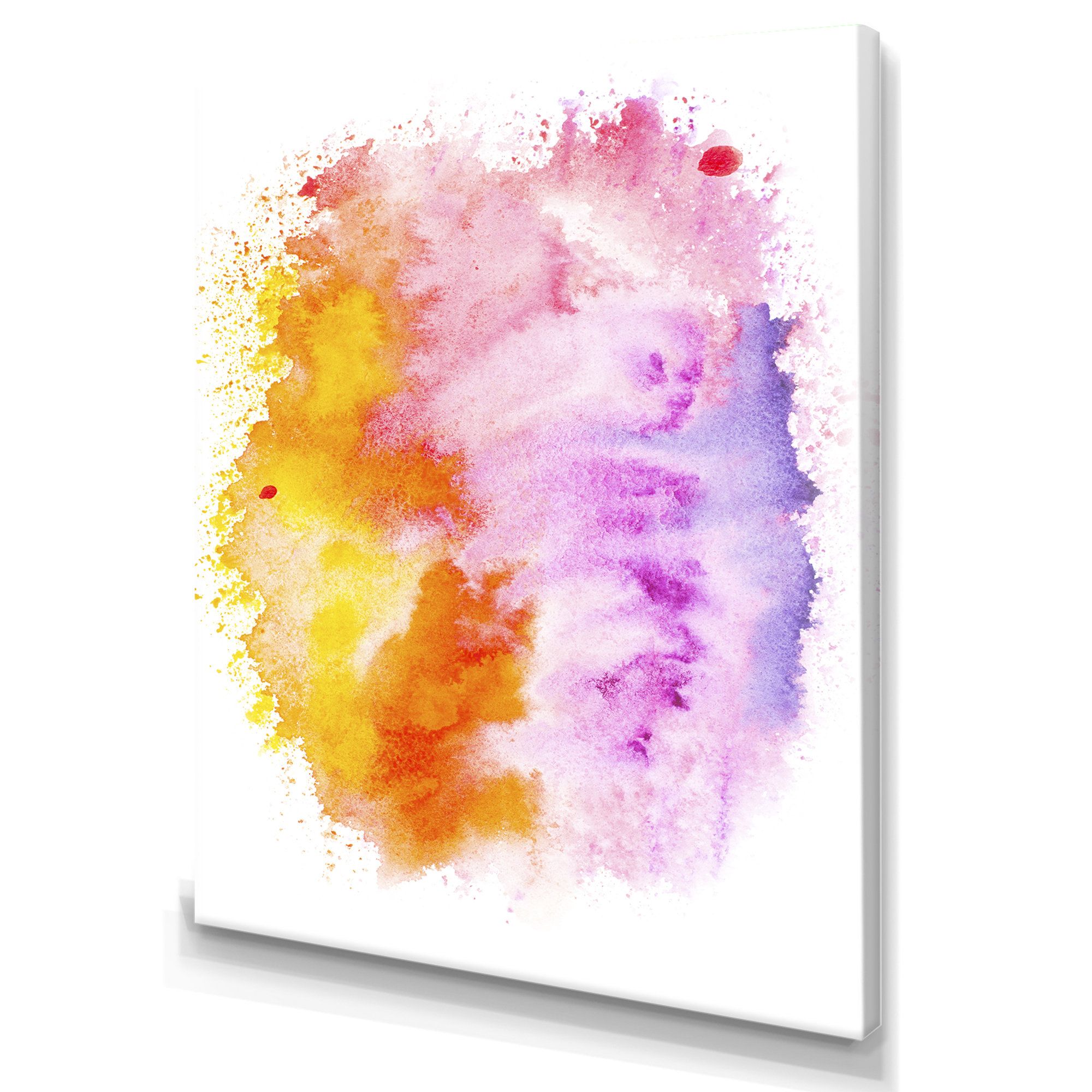 Wrought Studio Purple And Yellow Water Paint Clouds Purple And Yellow ...