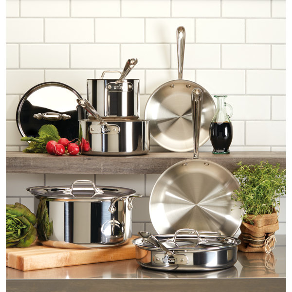 All-Clad D3™ Stainless 10 Piece Stainless Steel Cookware ...