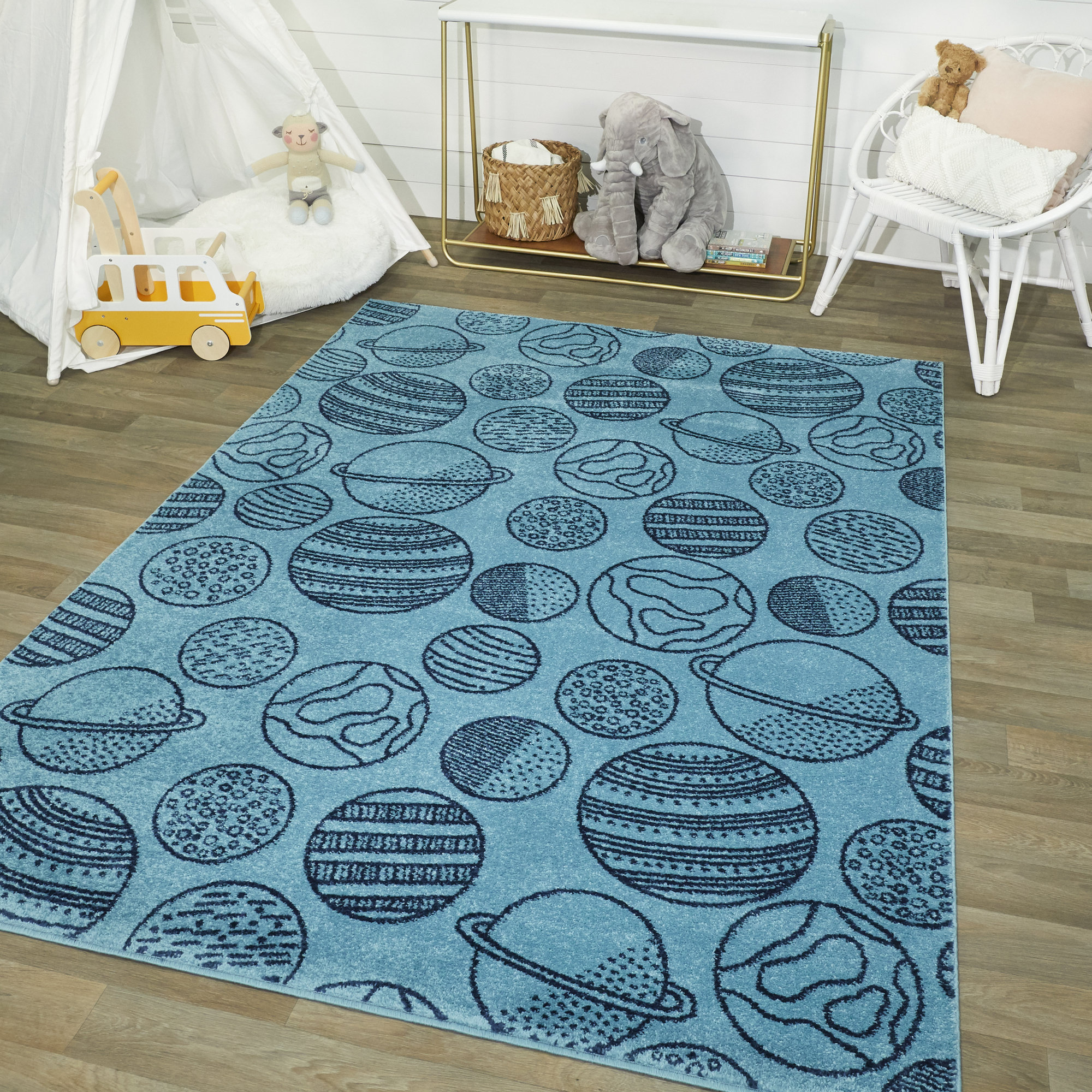 Zoomie Kids Pinto Area Rug in Light Blue & Reviews | Wayfair