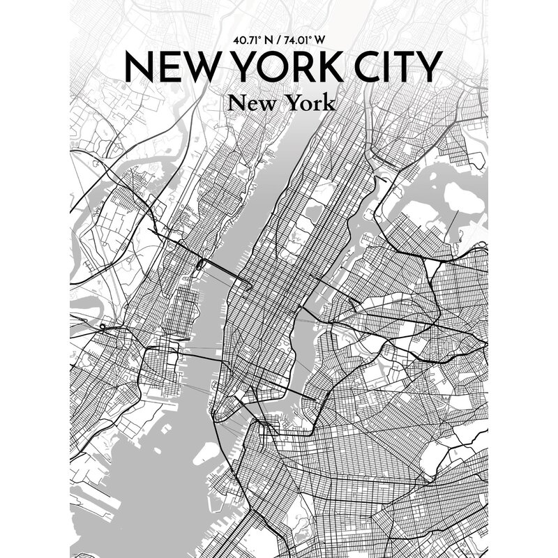 Williston Forge New York City Map Unframed Panoramic Graphic