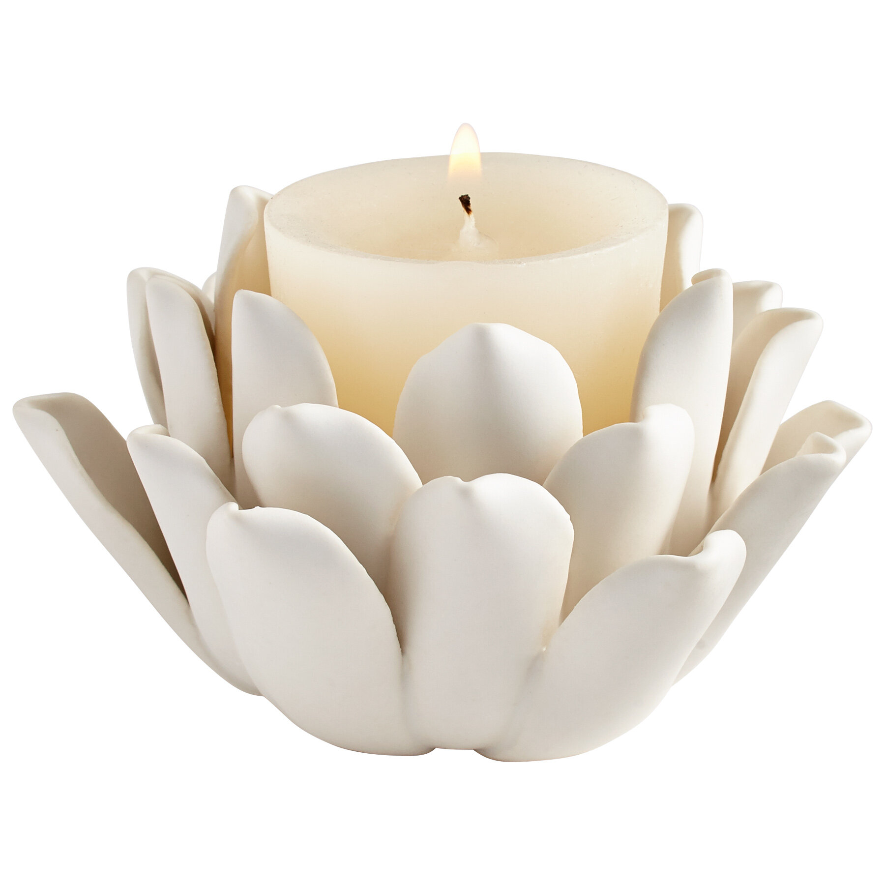 Фарфоровые свечи. Свеча георгин. Ceramic Candle Holder. White Candle Flower.