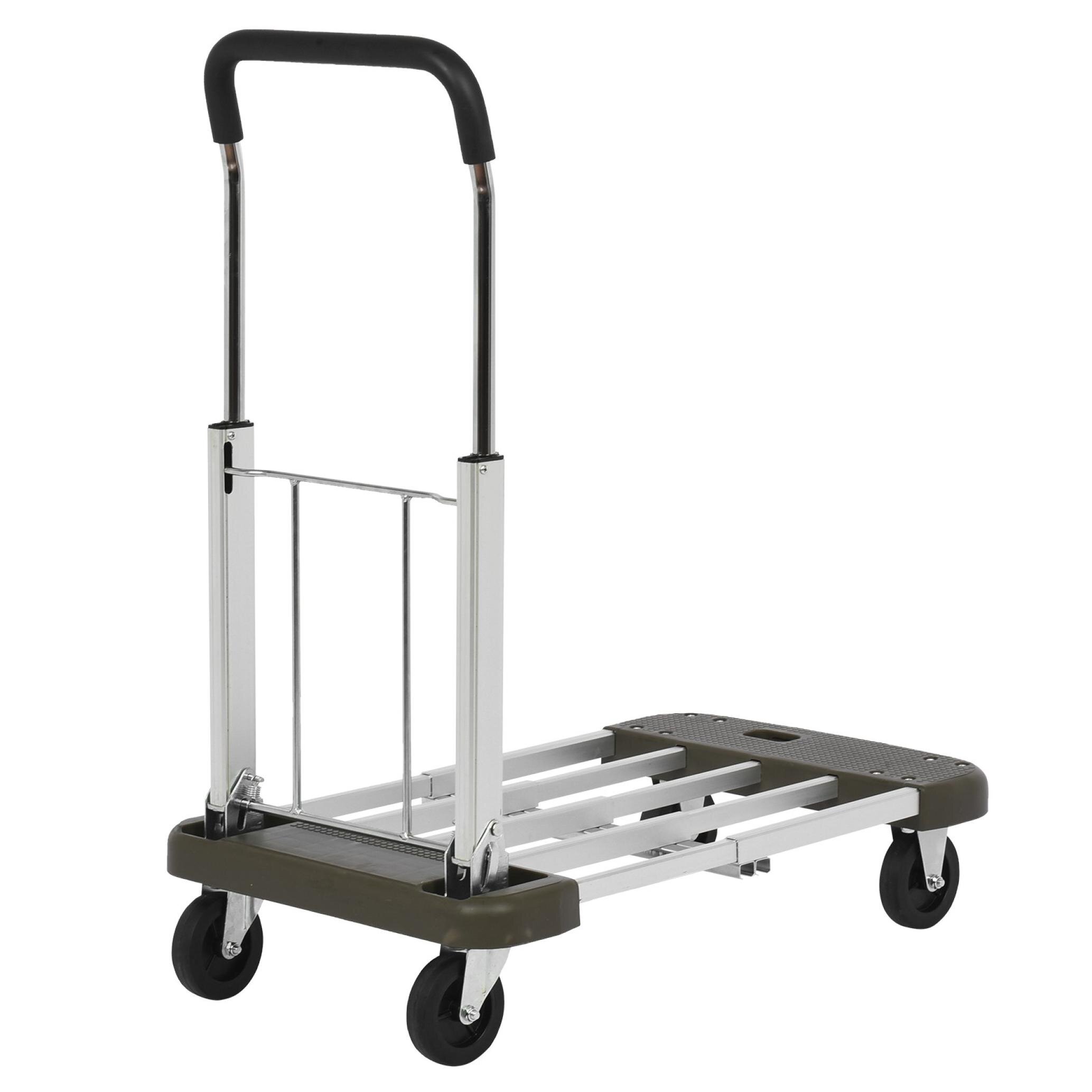 LQQFFGarden Trolley Trolley Four Wheel Mute Trailer Home Collapsible Mini Portable Truck Transport Trolley 