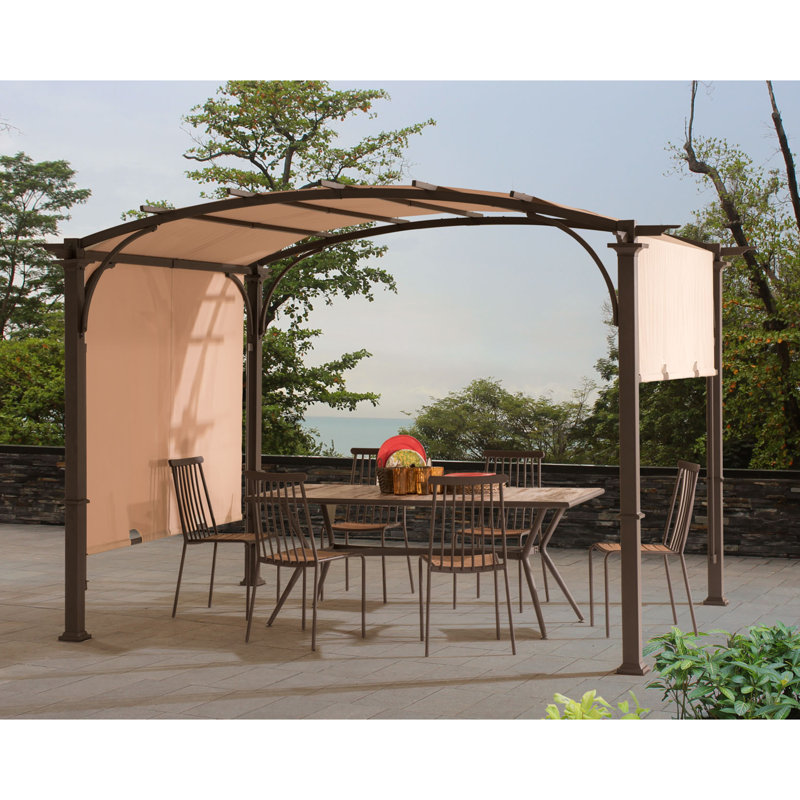 Sunjoy Meadow 8 Ft W X 10 Ft D Steel Pergola Reviews Wayfair