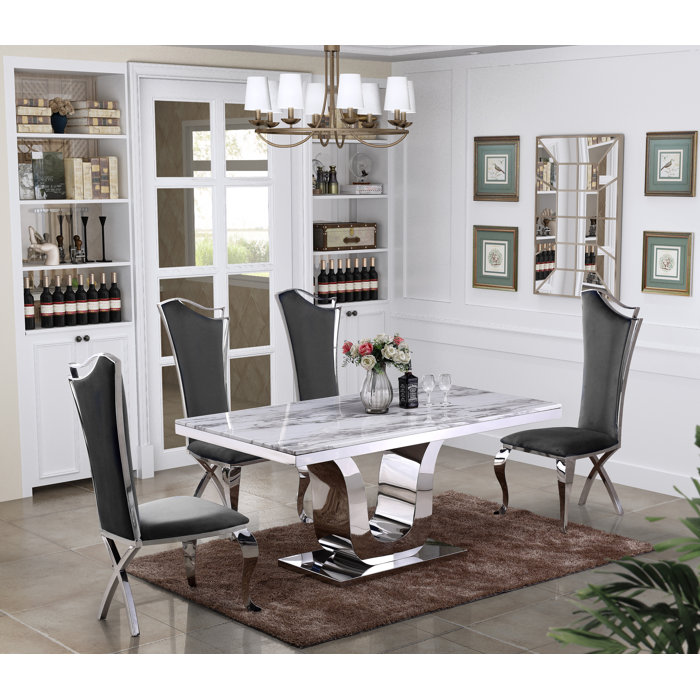 Malmesbury Marble 5 Piece Dining Set Malmesbury Marble 5 Piece Dining Set