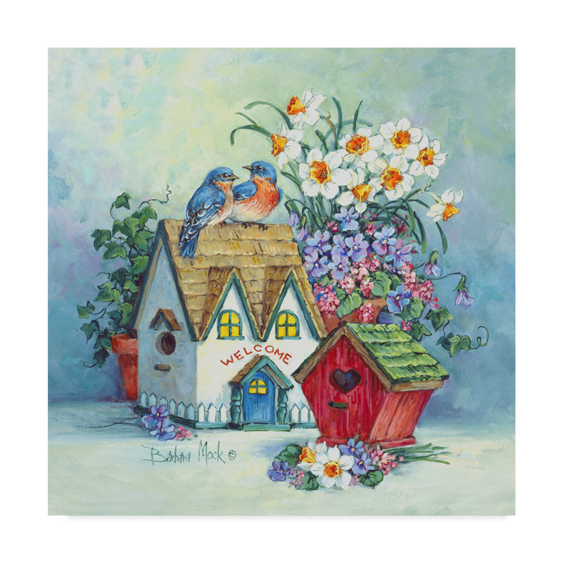 Ophelia Co Welcome Birdhouse Acrylic Painting Print On