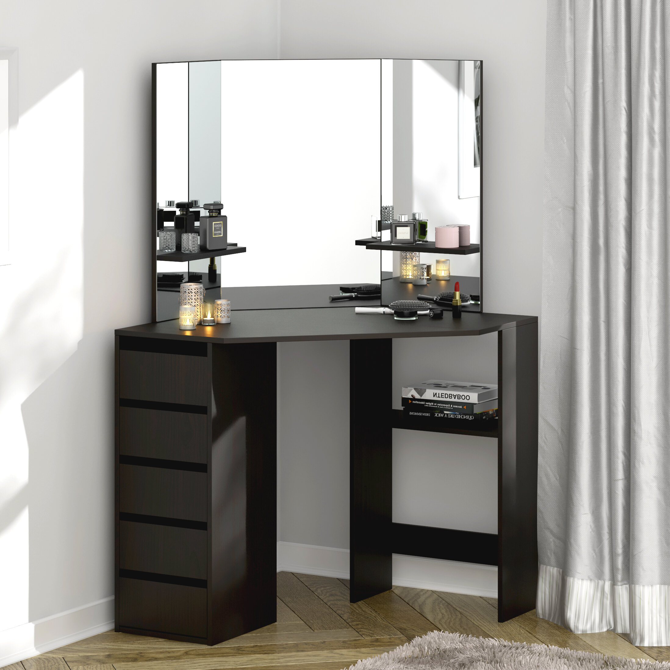 Orren Ellis Corner Makeup Vanity Wayfairca