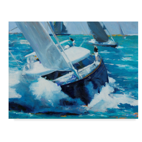 East Urban Home White Water Boat Acrylic Painting Print On