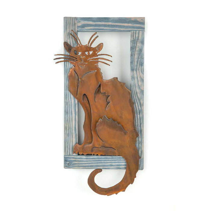 Le Chat Noir Metal And Wood Wall Décor