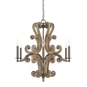 Basswood 6-Light Candle-Style Chandelier