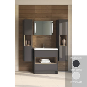 Badezimmer-Set Coast mit Spiegel mit Hintergrund..