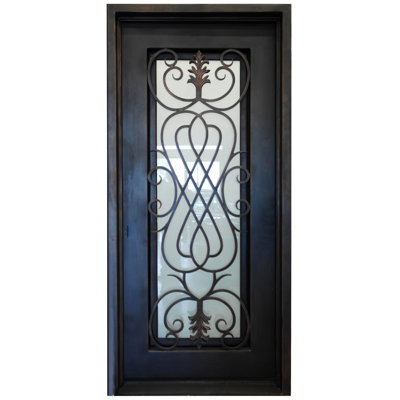 Sorina Premium Flat Top Iron Prehung Front Entry Door Iron Doors
