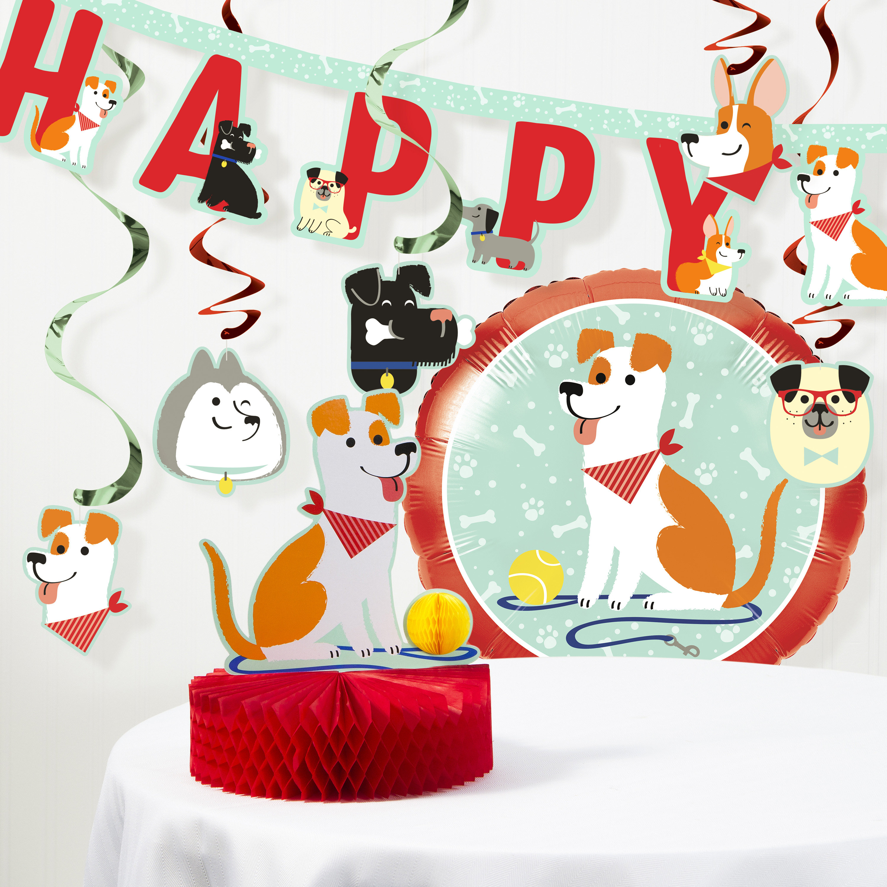 The Party Aisle Dog Party Birthday Paper Decoration Kit Wayfair Ca