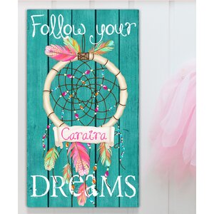 Personalized Bedroom Catcher 'Follow Your Dreams' Canvas Art