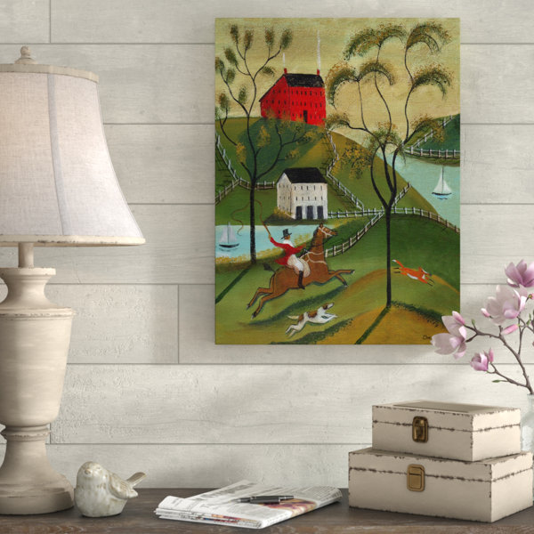 August Grove Ocean Fox Hunt Acrylic Painting Print On Wrapped
