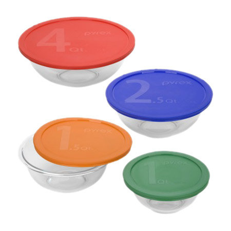 3-Piece Pyrex Glass Mixing Bowl Set