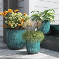 Green Rustic Urn Rustic Crackle Distressed Vase Bulb Planter Plant Pot 