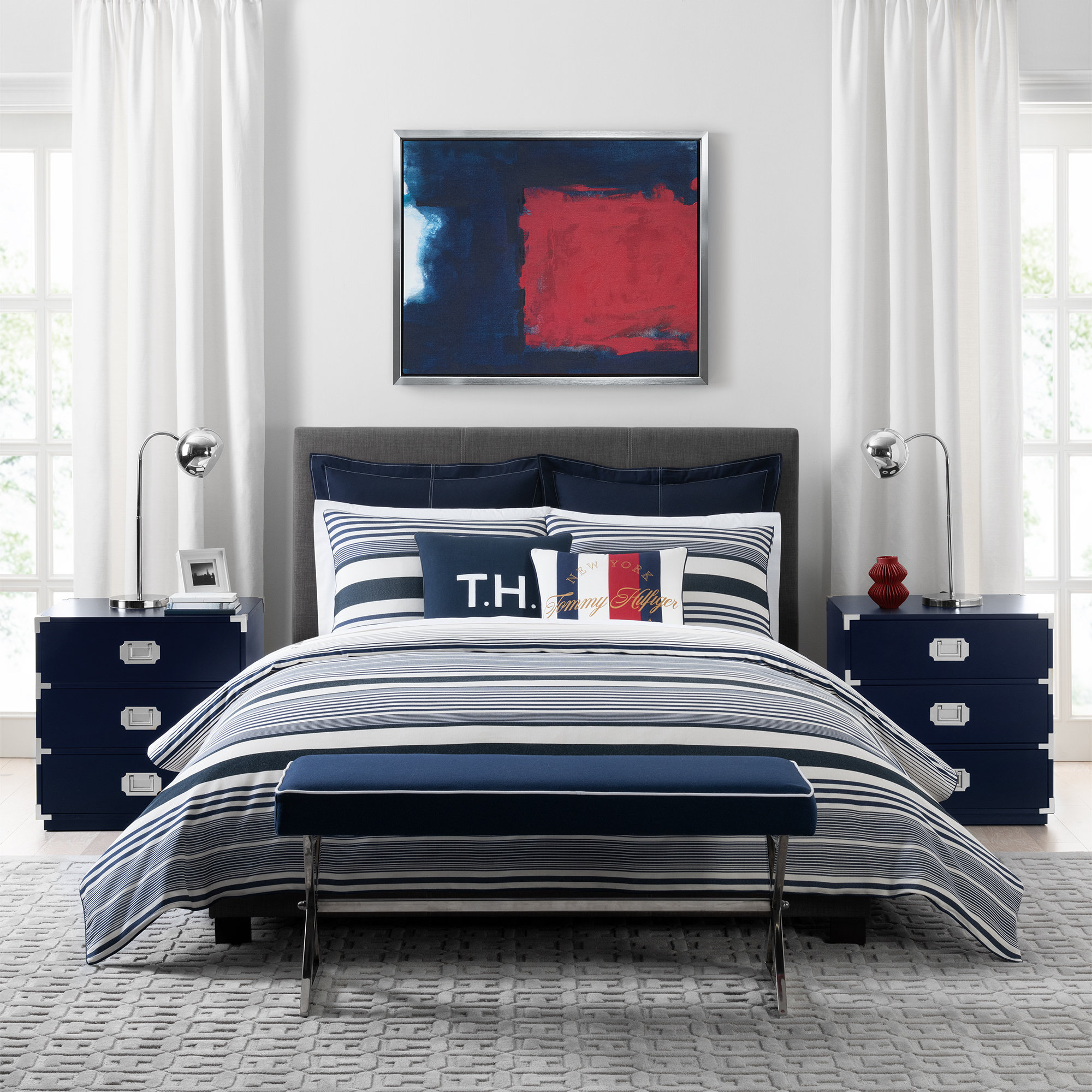 Tommy Hilfiger Island Stripe Comforter Set Navy Wayfair