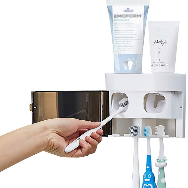 As Electric Toothbrush Holder and Toothpaste Organizer. Bathroom Accessories for Family 3 Toothbrush Slots and 2 Bathroom Cups J&S Toothbrush Holder for Bathroom White Kids As Electric Toothbrush Holder and Toothpaste Organizer. Bathroom Accessories for Family 3 Toothbrush Slots and 2 Bathroom Cups J&S Toothbrush Holder for Bathroom White Kids