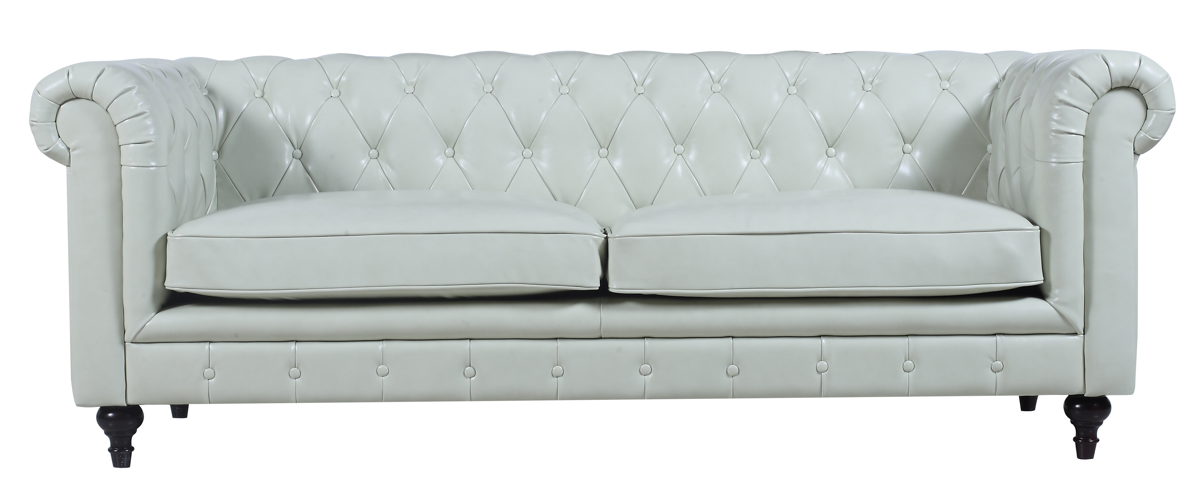 madison home usa tufted leather chesterfield sofa